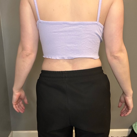Tops - Lavender Ribbed Crop Top
